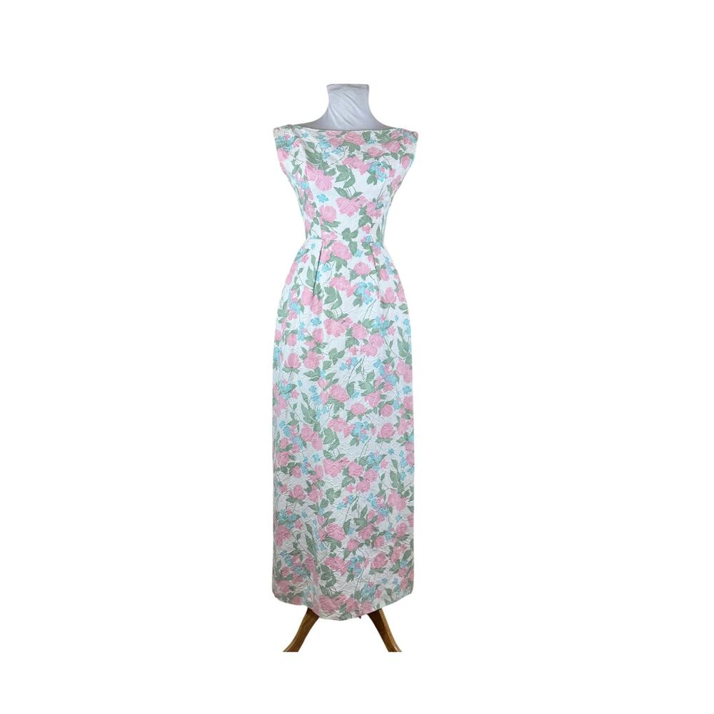1960s Floral Sheath Dress by Dorothy Stead
